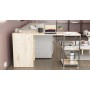 Стол-тумба трансформер Смарт 2/2 Ferrum-decor 750x1450x600 Черный металл ДСП Дуб Сан-Марино 16 мм (FRD-105103)