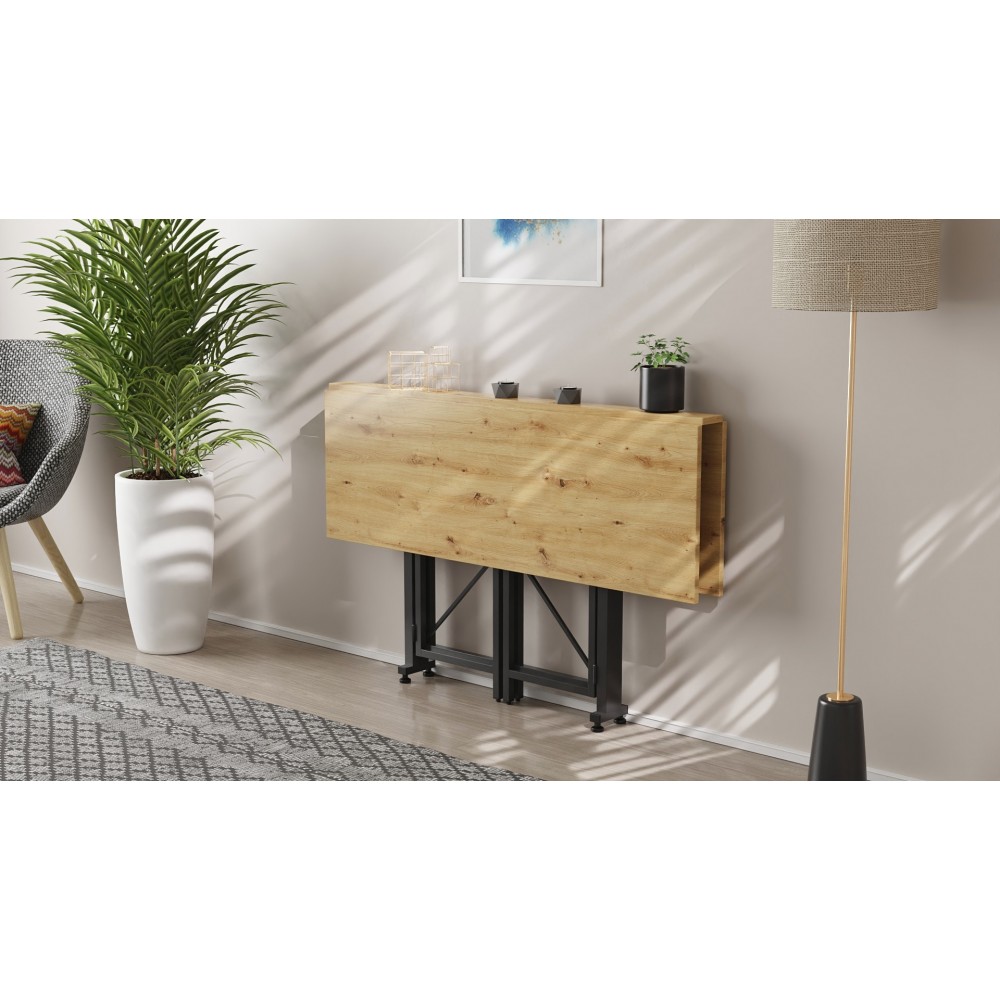 Стол-книжка трансформер Спайдер Ferrum-decor 750x1150x880 Черный металл ДСП Дуб Артизан 16 мм (FRD-105093)