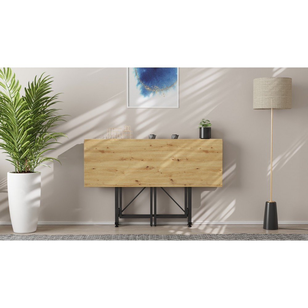 Стол-книжка трансформер Спайдер Ferrum-decor 750x1150x880 Черный металл ДСП Дуб Артизан 16 мм (FRD-105093)