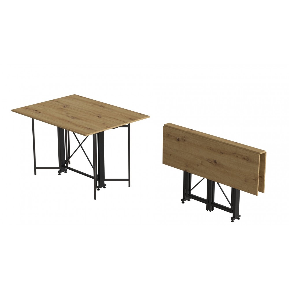 Стол-книжка трансформер Спайдер Ferrum-decor 750x1150x880 Черный металл ДСП Дуб Артизан 16 мм (FRD-105093)