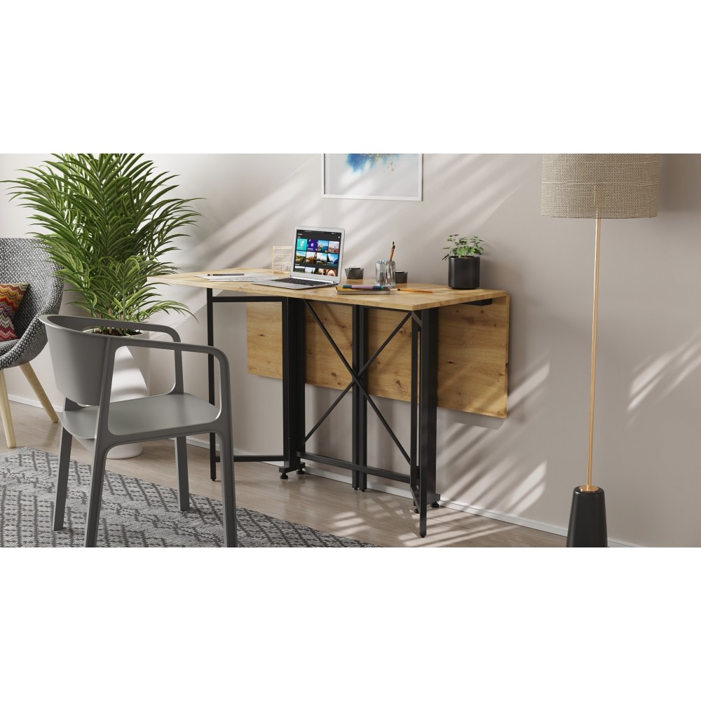 Стол-книжка трансформер Спайдер Ferrum-decor 750x1150x880 Черный металл ДСП Дуб Артизан 16 мм (FRD-105093)