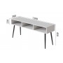 Тумба під телевізор Кентук Ferrum-decor 45x139x38 Чорний метал ДСП Білий 16 мм (FRD-106733)