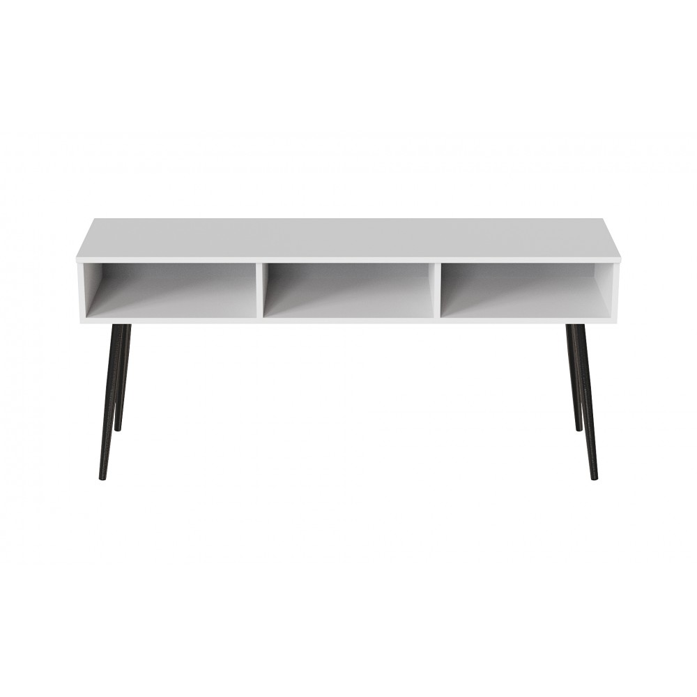 Тумба під телевізор Кентук Ferrum-decor 45x139x38 Чорний метал ДСП Білий 16 мм (FRD-106733)