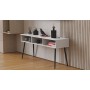 Тумба під телевізор Кентук Ferrum-decor 45x139x38 Чорний метал ДСП Білий 16 мм (FRD-106733)