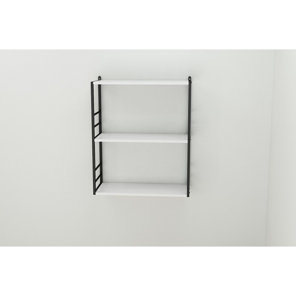 Книжная полка универсальная Ferrum-decor Стим 2 74x63x26 черный ДСП Белое 16мм (FRD-104103)
