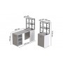 Стол-тумба трансформер Смарт 4/1 с этажеркой Ferrum-decor 1430x1450x500 Черный металл ДСП Белое 16 мм (FRD-105123)