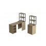 Стол-тумба трансформер Смарт 4/2 с этажеркой Ferrum-decor 1430x1450x600 Черный металл ДСП Дуб Сонома 16 мм (FRD-105133)