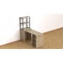 Стол-тумба трансформер Смарт 4/2 с этажеркой Ferrum-decor 1430x1450x600 Черный металл ДСП Дуб Сонома 16 мм (FRD-105133)