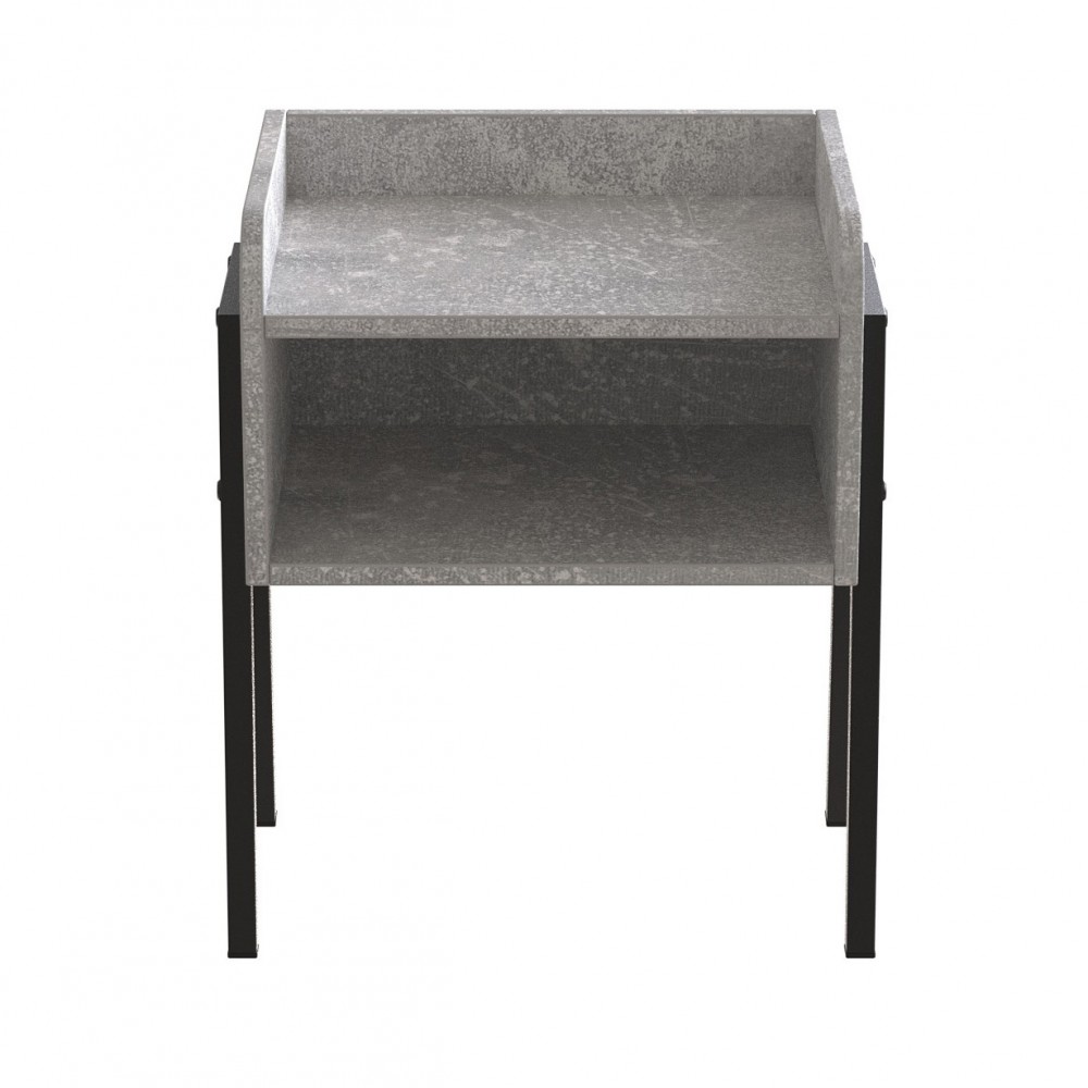 Тумба модульна Ferrum-decor Джузі 540x450x320 метал Чорний ДСП Бетон 16 мм (FRD-102974)