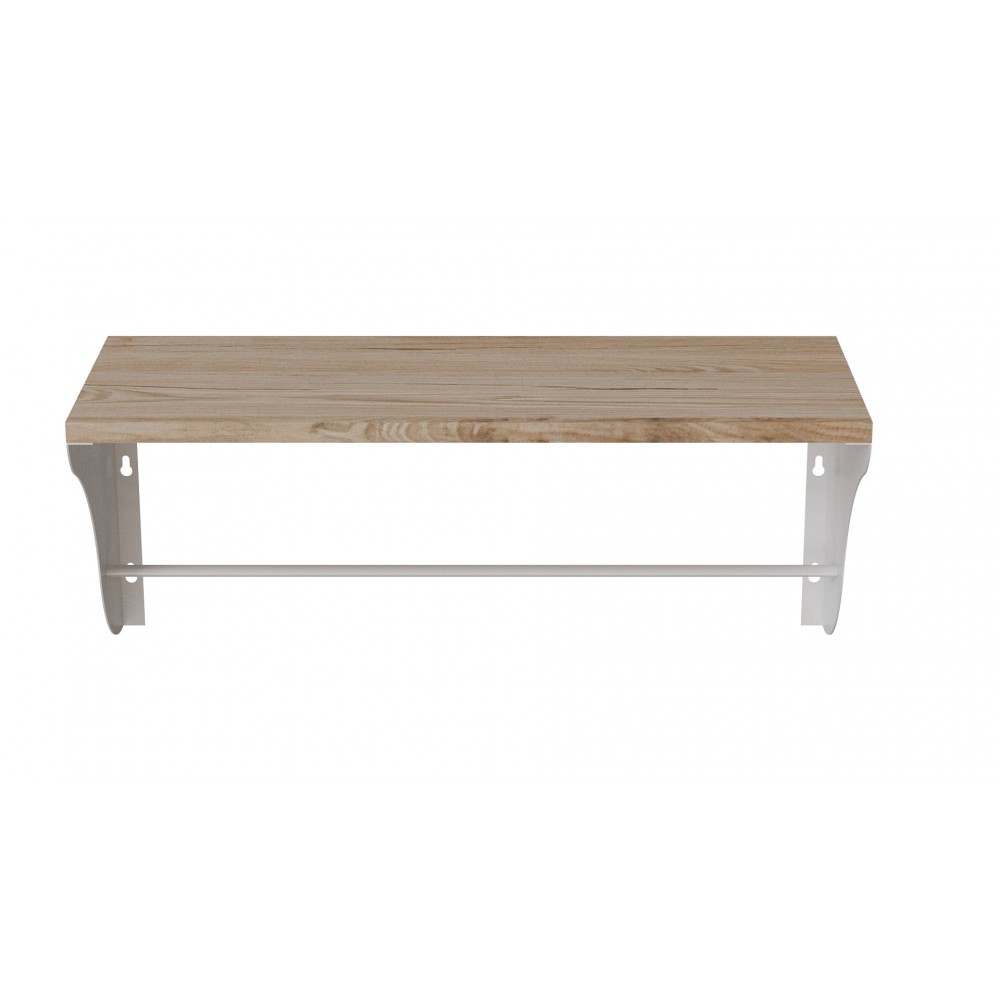 Настінна полиця Ferrum-decor Комфі 260x500x240 метал Білий ДСП Дуб Сан-Марино 16 мм (FRD-102724)