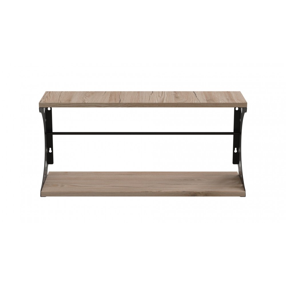 Настінна полиця Ferrum-decor Букін 330x600x240 метал Чорний ДСП Дуб Сан-Марино 16 мм (FRD-102864)