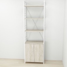 Этажерка 4/60 Ferrum-decor Серии Конект с тумбой 179x60x28 Белый ДСП Сонома (FRD-104494)