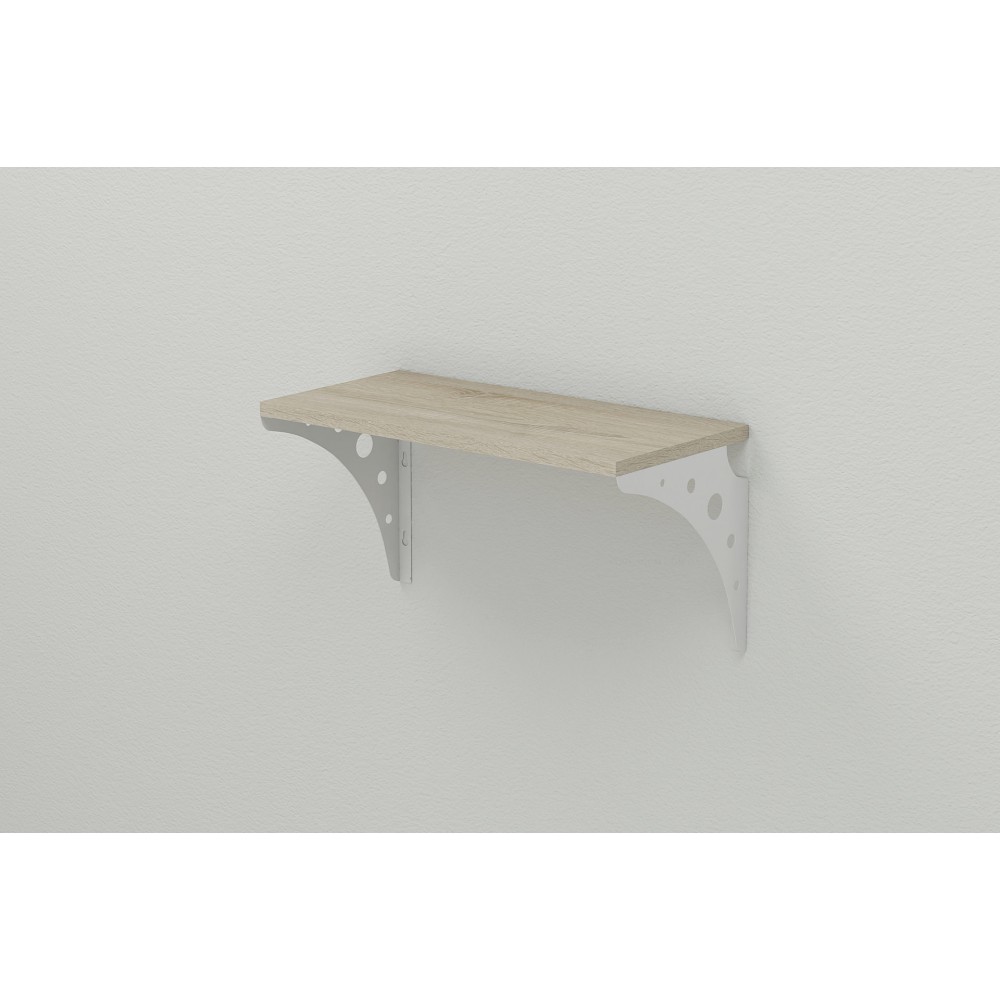Полка настенная Ferrum-decor Ханди 2 240x500x240 металл Белый ДСП Сонома 16 мм (FRD-102564)