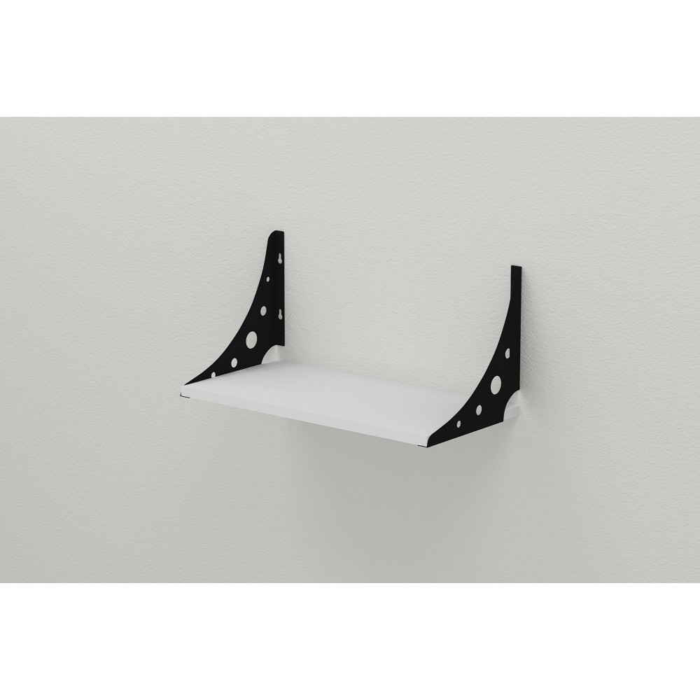 Полка настенная Ferrum-decor Ханди 2 240x500x240 металл Черный ДСП Белое 16 мм (FRD-102554)