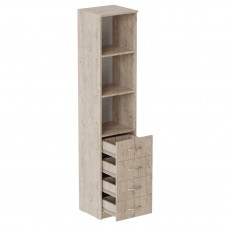 Пенал Анжело Ferrum-decor на 3 полиці з 4 шухлядами 1900x400x380 ДСП Дуб Сан-Марино 16 мм (FRD-104924)
