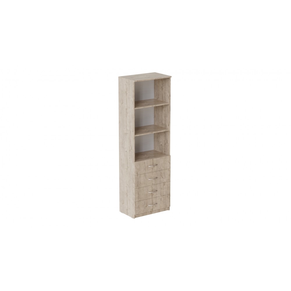 Шкаф Анжело Ferrum-decor на 3 полки с 4 ящика 1900x600x380 ДСП Дуб Сан-Марино 16 мм (FRD-104984)