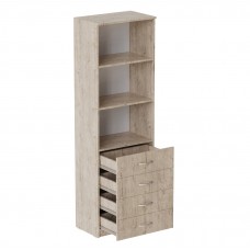 Шафа Анжело Ferrum-decor на 3 полиці з 4 ящики 1900x600x380 ДСП Дуб Сан-Марино 16 мм (FRD-104984)