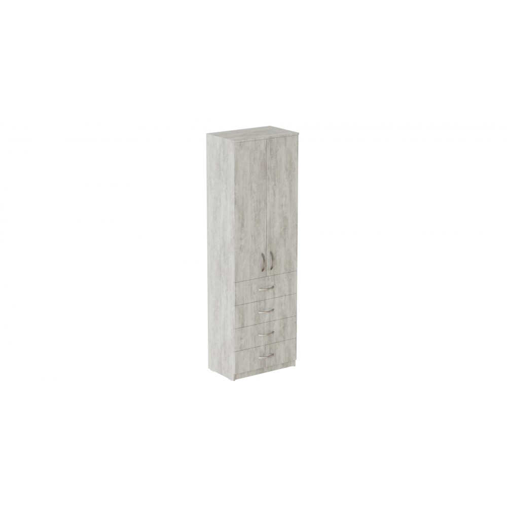 Шкаф Анжело Ferrum-decor на 3 полок с 2 дверями и 4 ящика 1900x600x380 ДСП Бетон 16 мм (FRD-104994)