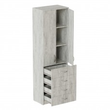 Шафа Анжело Ferrum-decor на 3 полиць з 2 дверима та 4 ящики 1900x600x380 ДСП Бетон 16 мм (FRD-104994)