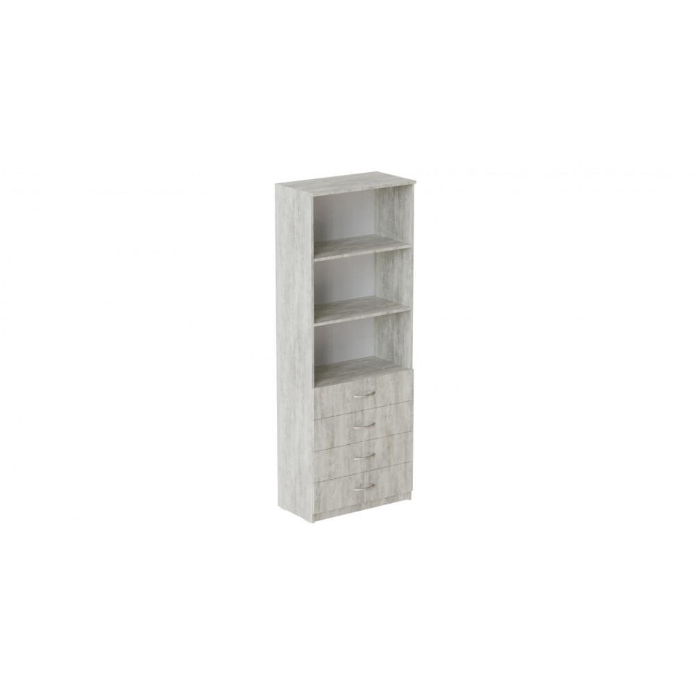 Шафа Анжело Ferrum-decor на 3 полиці з 4 ящики 1900x700x380 ДСП Бетон 16 мм (FRD-105024)