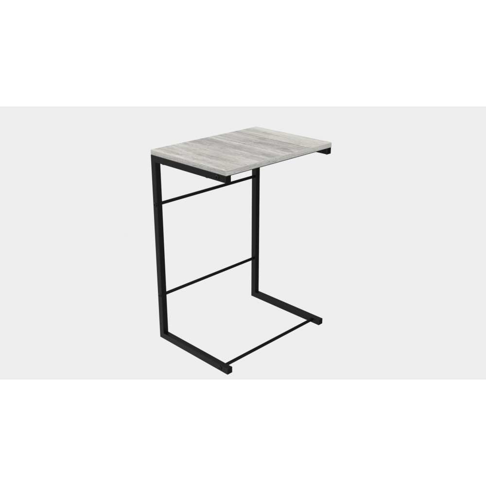 Столик приставний Террі Ferrum-decor 650x440x330 Чорний метал ДСП Бетон 16 мм (FRD-104654)