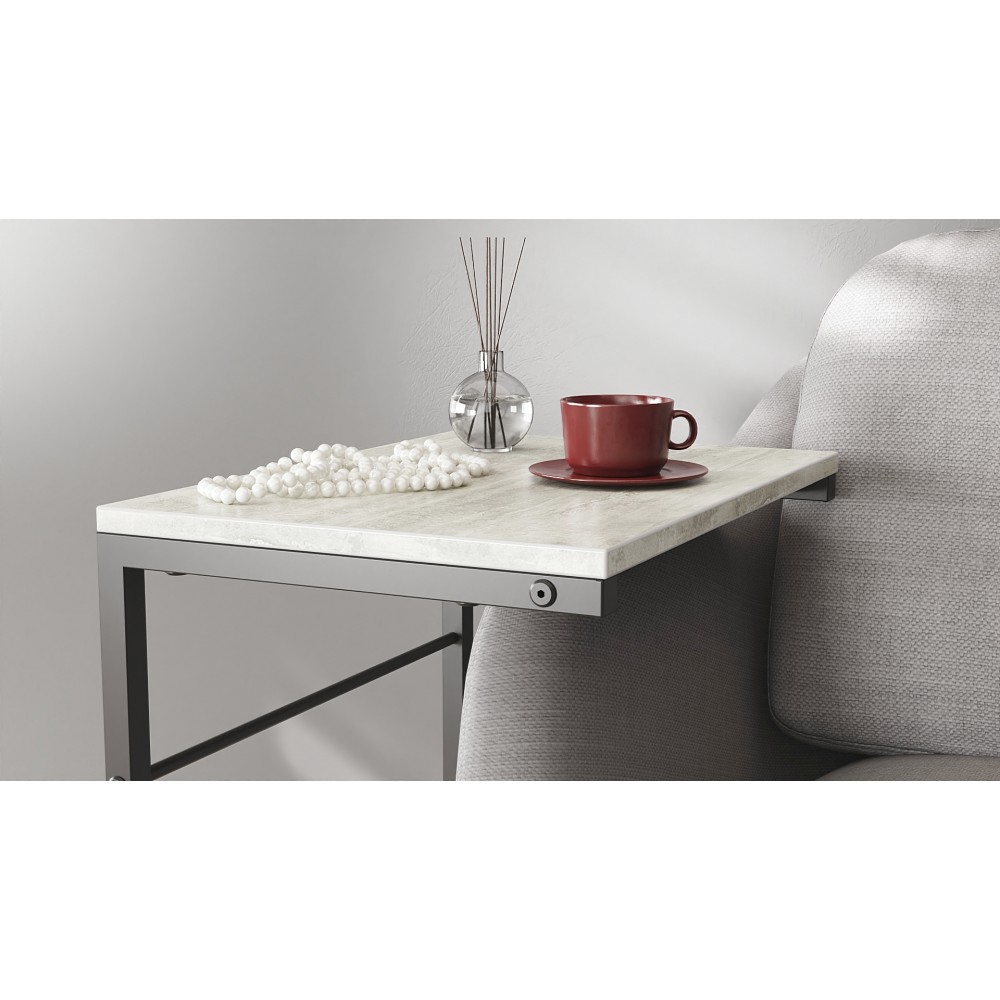 Столик приставний Террі Ferrum-decor 650x440x330 Чорний метал ДСП Бетон 16 мм (FRD-104654)