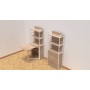 Стол книжка с этажеркой Практик 2 Ferrum-decor 1555x640x990 Белый металл ДСП Дуб Сонома 16мм (FRD-104635)