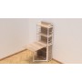 Стол книжка с этажеркой Практик 2 Ferrum-decor 1555x640x990 Белый металл ДСП Дуб Сонома 16мм (FRD-104635)