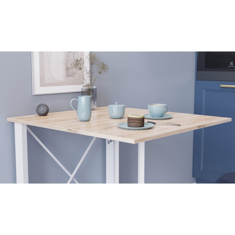 Стіл-книга трансформер Оріон 1 Ferrum-decor 750x810x730 Білий метал ДСП Дуб Сан-Марино 16 мм (FRD-104605)
