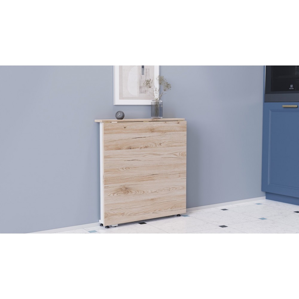Стіл-книга трансформер Оріон 1 Ferrum-decor 750x810x730 Білий метал ДСП Дуб Сан-Марино 16 мм (FRD-104605)