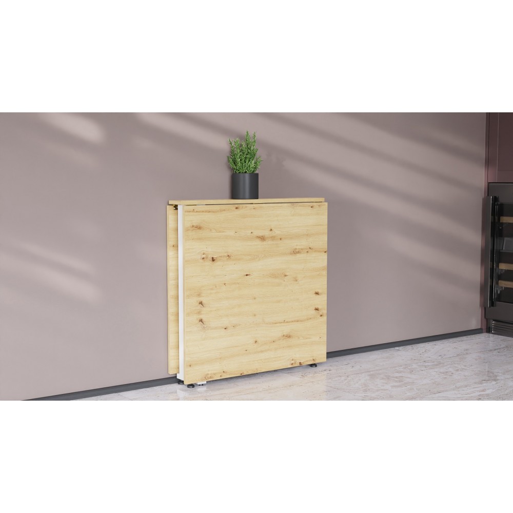 Стол-книжка трансформер Орион 2 Ferrum-decor 750x1520x730 Белый металл ДСП Дуб Артизан 16 мм (FRD-104595)