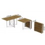 Стол-книжка трансформер Орион 2 Ferrum-decor 750x1520x730 Белый металл ДСП Дуб Артизан 16 мм (FRD-104595)