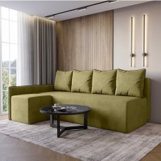 Кутовий диван ортопедичний iSmart MORRO Maxi єврокнижка 205x149 см (матрац Gold) оливковий Laura 27 (ISM-051368)