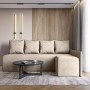 Кутовий диван ортопедичний iSmart MORRO єврокнижка 198x140 см (матрац Pocket spring) світло-бежевий Laura 2 (ISM-051328)