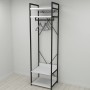 Шафа Гардероб Уні секція 2 серії Конект Ferrum-decor 220x60x50см Чорний метал ДСП Білий 32 мм (FRD-104535)