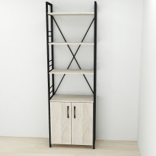 Этажерка 4/60 Ferrum-decor Серии Конект с тумбой 179x60x28 Черный ДСП Сонома (FRD-104487)