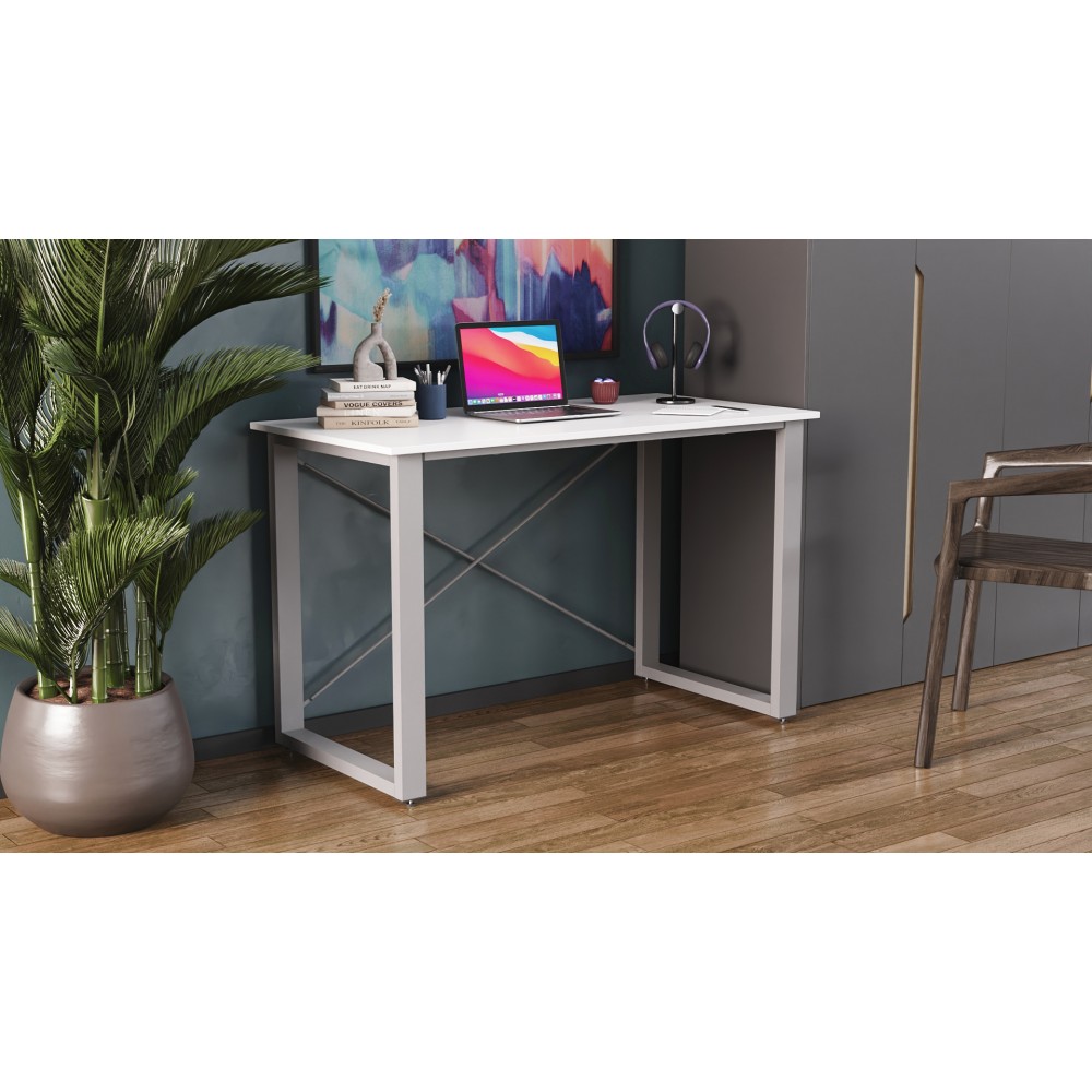 Письменный стол Ferrum-decor Драйв 750x1200x700 Серый металл ДСП Белое 16 мм (FRD-103178)