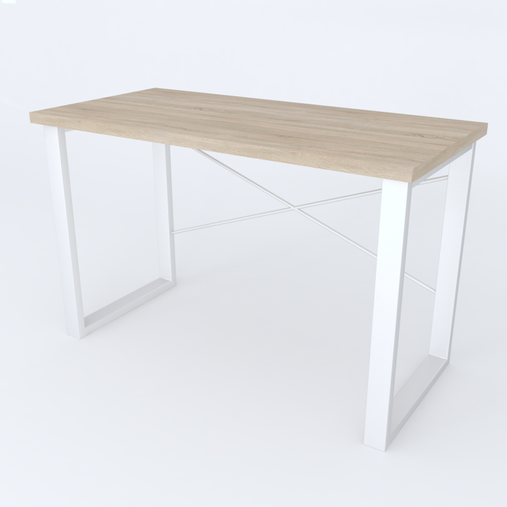 Письменный стол Ferrum-decor Драйв 750x1400x700 Белый металл ДСП Дуб Сонома 32 мм (FRD-103418)