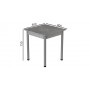 Стіл кухонний Ferrum-decor Агата 75x80x80 Сірий ДСП Бетон 16мм (FRD-105559)