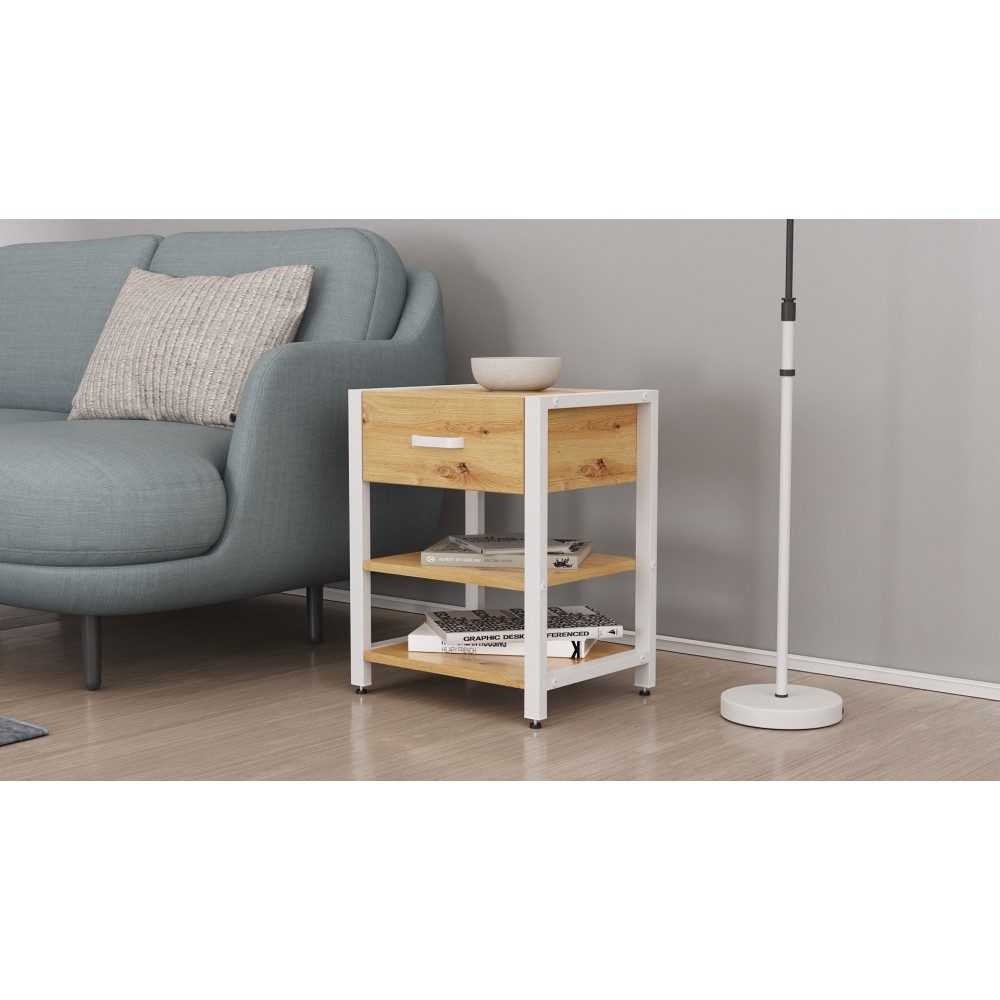Тумба універсальна Ferrum-decor Вів'єн 1/2 50x41x40 білий ДСП Дуб Артизан 16мм (FRD-104129)