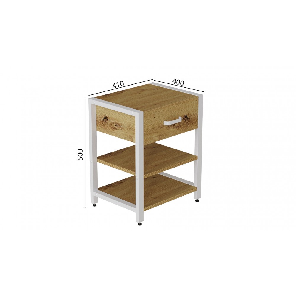 Тумба універсальна Ferrum-decor Вів'єн 1/2 50x41x40 білий ДСП Дуб Артизан 16мм (FRD-104129)