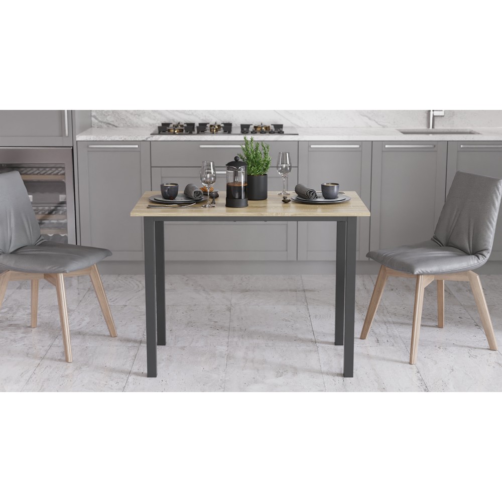 Стіл універсальний Knap Ferrum-decor 750x1200x600 Чорний метал ДСП Дуб Сонома 16 мм (FRD-106349)