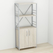 Етажерка 3/60 Ferrum-decor Серії Конект із тумбою 144x60x28 Сірий ДСП Сонома (FRD-104459)