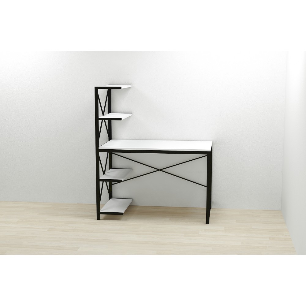 Компьютерный стол Ferrum-decor Джек 75x120x60 Черный ДСП Белое (FRD-104379)