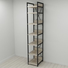 Шафа Гардероб Уні секція 4 серії Конект Ferrum-decor 220x40x50см Чорний метал ДСП Дуб Сонома 32 мм (FRD-104549)