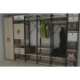 Шафа Гардероб Уні секція 4 серії Конект Ferrum-decor 220x40x50см Чорний метал ДСП Дуб Сонома 32 мм (FRD-104549)