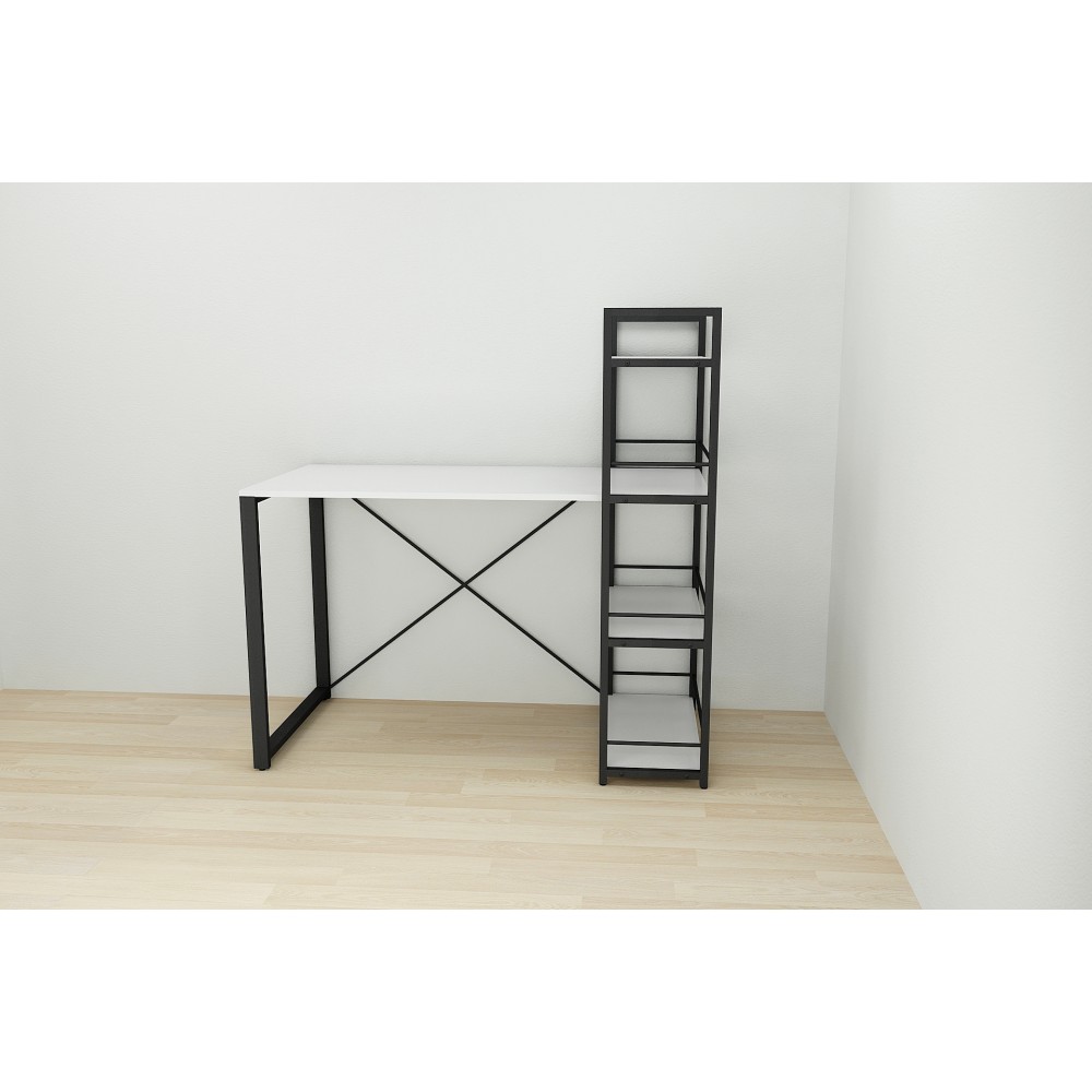 Письменный стол Ferrum-decor Серии Конект c этажеркой 75x120x600 черный ДСП Белое 16мм (FRD-104219)