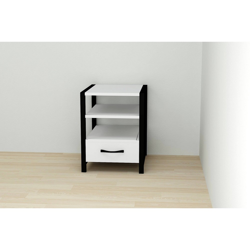 Тумба универсальная Ferrum-decor Вивьен 1/1 50x41x40 черный ДСП Белое 16мм (FRD-104139)