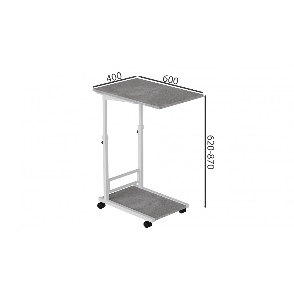 Стол приставной Ferrum-decor Френу 62x40x60 металл Серый ДСП Бетон 16мм (FRD-102525)