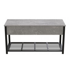 Банкетка з ящиком Ferrum-decor Дрейк 1 550x1000x400 метал Чорний ДСП Бетон 16 мм (FRD-103051)